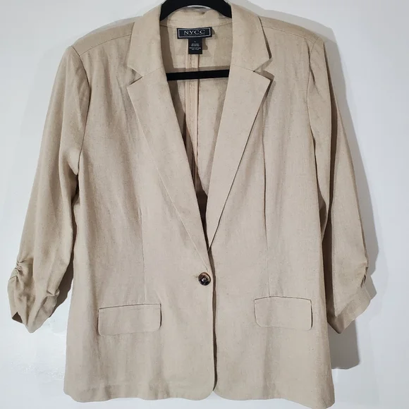 NYCC New York Clothing Co. NWT Women's Beige Blazer - Picture 2 of 9